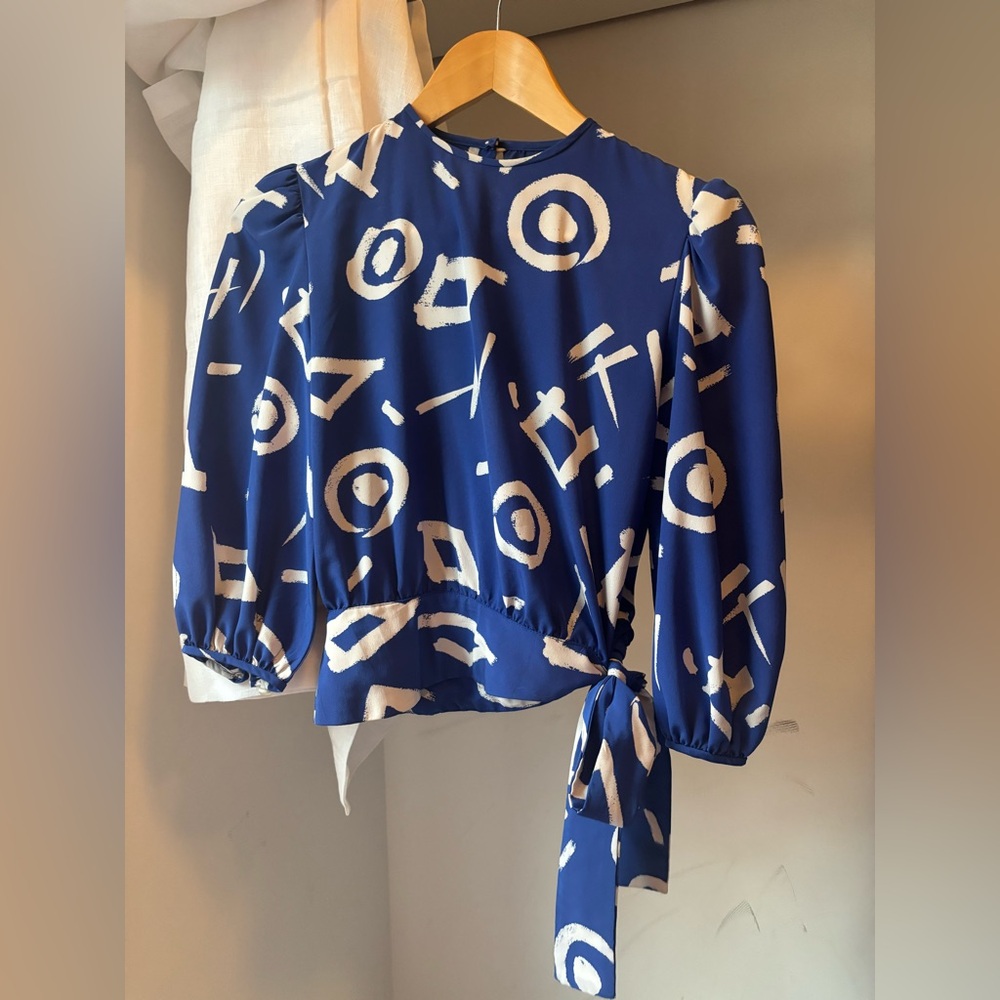 Blue Patterned Women's Top
